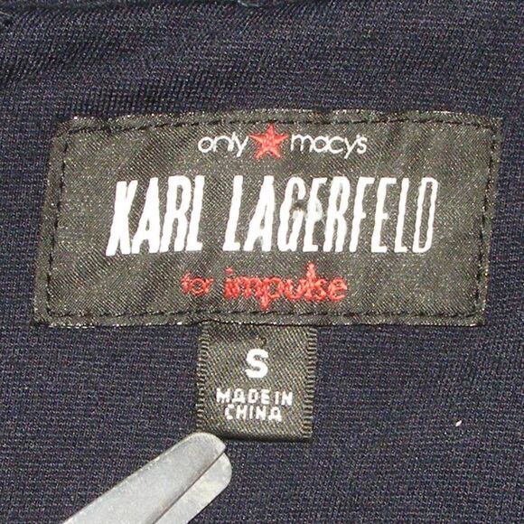 KARL LAGERFELD Dress, S, Navy, Career, Pockets, Back Zipper, Short sleeves - Picture 13 of 15